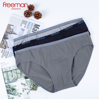 [BIGSIZE] Combo 3 Quần lót nam FREEMAN chất liệu cotton thấm hút mồ hôi, co giãn tốt 6063