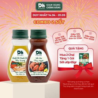 Combo 2 chai sốt chấm 200gr Dh Foods - vị chanh dây, tiêu đen, me chua ngọt nguyên liệu ướp BBQ, chấm thịt nướng hải sản