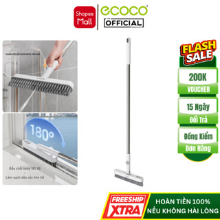 Chổi Cọ Sàn ECOCO 23143, Cây Chà Sàn Nhà Tắm Tích Hợp Xịt Dung Dịch, Xoay 180 Độ Thông Minh