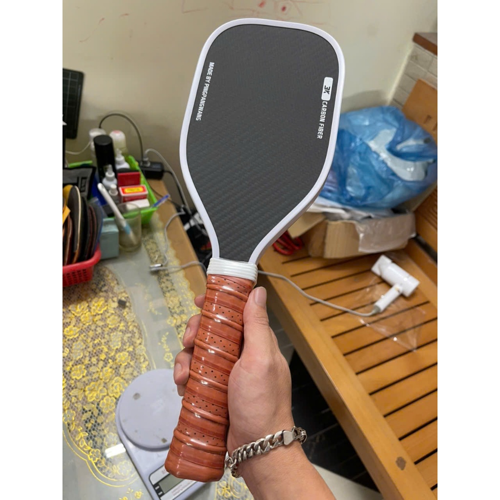 Vợt tập điểm ngọt chuyên dụng Pickleball made by Pingpangwang, sợi Carbon 3k Fiber