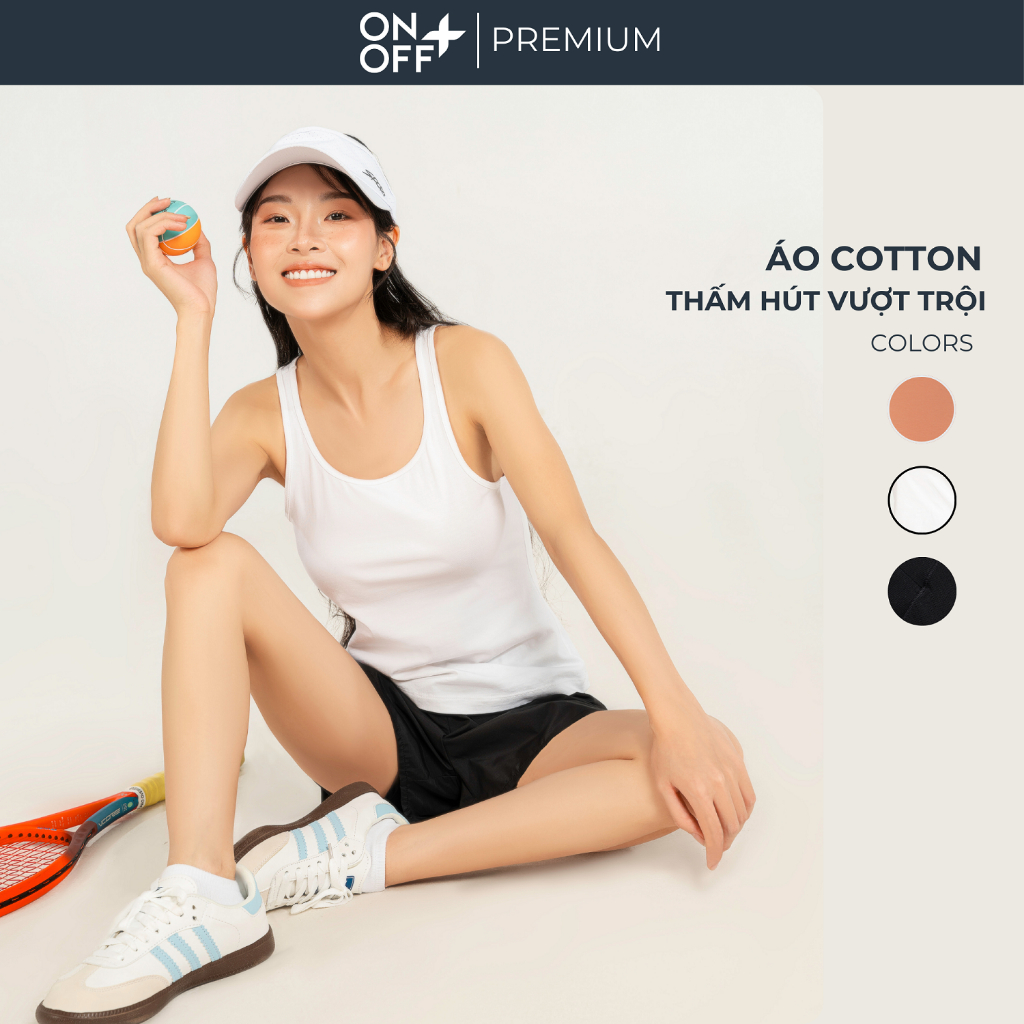Áo Tanktop ba lỗ nữ cotton Mỹ ONOFF basic mềm mịn co giãn 4 chiều mix mọi trang phục - 16IA23S020