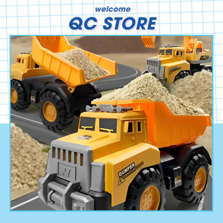 Ô tô xe ben chở cát cần cẩu trộn bê tông cỡ lớn đồ chơi trẻ em làm quà tặng cho bé QC Store