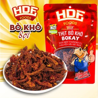 Thịt Bò Khô Sợi Bokay 120g, thơm sợi giòn dai, cay cay đậm vị [Đồ ĂN VẶT Cao Cấp HDF Foods]