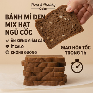  Bánh Mì Đen Nguyên Cám Mix Hạt – Giảm Cân – Không Đường – Healthy 