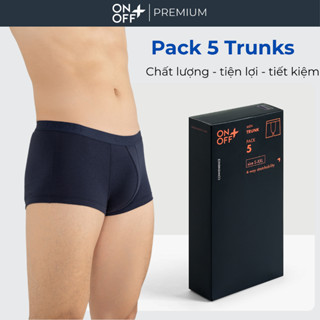 [Pack 5] Hộp quần lót cotton nam dáng trunk ONOFF mềm mại thoáng khí thấm hút vượt trội 18UO24A324