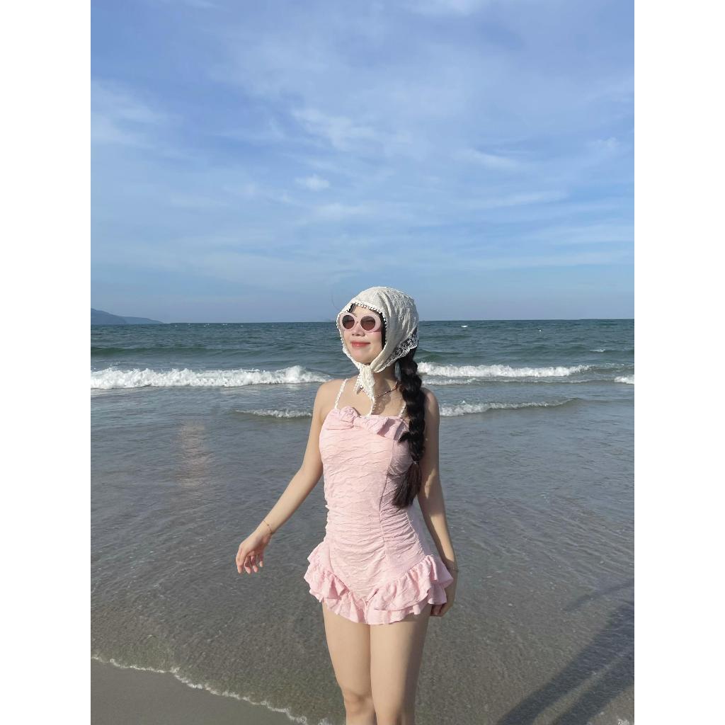 Swimsuit  Đầm Hai dây Nữ Bikini Đi Biển Váy Liền Sexy Quyến Rũ Màu Trắng Kem, Hồng Có Mút Ngực Hàng Thiết Kế - Mã M05 | BigBuy360 - bigbuy360.vn