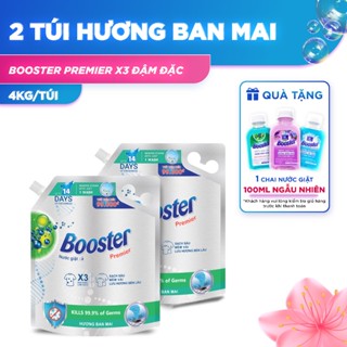 Nước Giặt Booster Premier 4kg Đâm Đắc Mới, Giặt Xả 2 Trong 1, Công Nghệ Lưu Hương 72h Chuẩn Châu Âu
