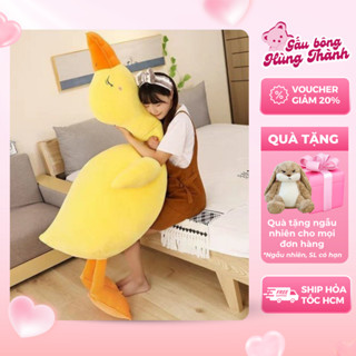 BQS01 Gấu Bông Vịt Vàng Hùng Thành Má Hồng Trầm Cảm Vịt Mệt Mỏi , gấu bông đủ các size lớn nhỏ từ 50cm-1m4