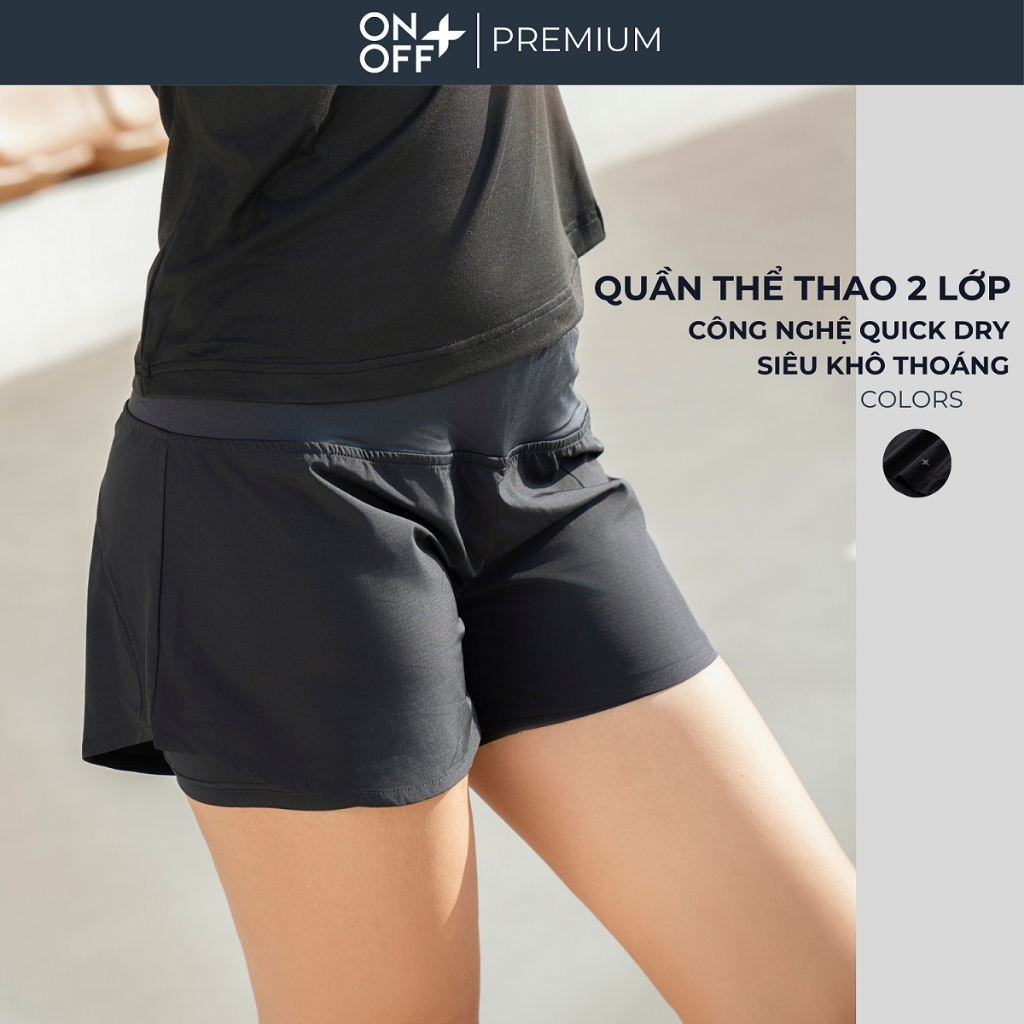Quần shorts nữ thể thao 2 lớp siêu nhẹ thỏa mái vận động ONOFF active - 16BS24A264