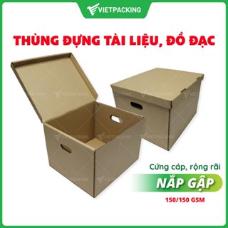 Thùng carton đựng hồ sơ, bìa còng, tài liệu văn phòng, lưu trữ bảo quản thùng giấy đựng đồ đạc trong nhà