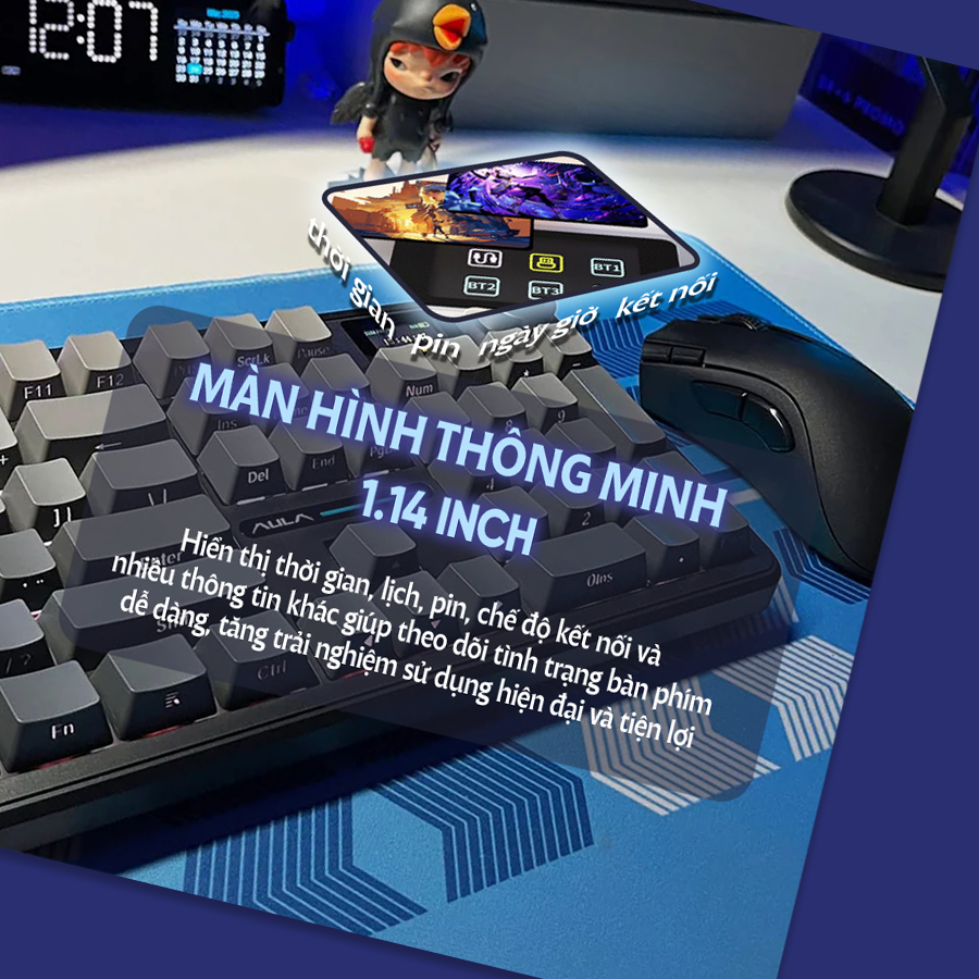 [CHÍNH HÃNG] Bàn phím cơ Aula F108 Pro & S87Pro - Bàn phím Bluetooth,  3 mode kết nối, Hotswap, Led RGB, Keycap PBT | BigBuy360 - bigbuy360.vn