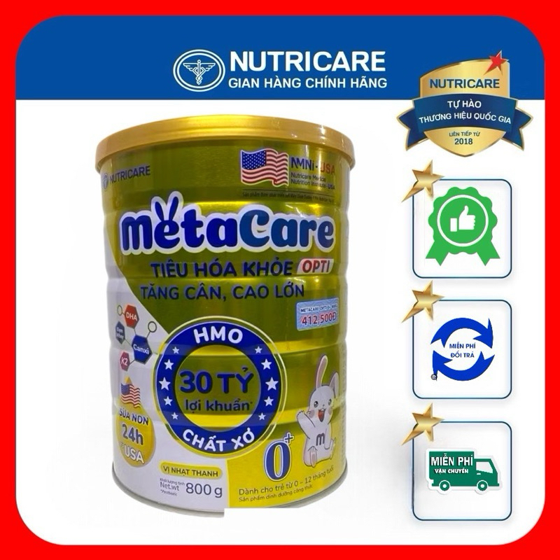 Sữa  Metacare Opti ( mẫu mới số 0+ ) lon 800g date: mới nhất