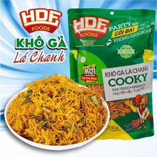 Khô Gà Lá Chanh Cooky 500g, giòn dai từng sợi làm từ 100% thịt gà tươi [Đồ ĂN VẶT Cao Cấp HDF Foods]