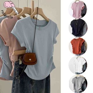 [Rola Rola] Áo Thun Baby Tee Cổ Tròn Nhún Eo Tôn Dáng Chất Co Dãn Mịn Mát #8613