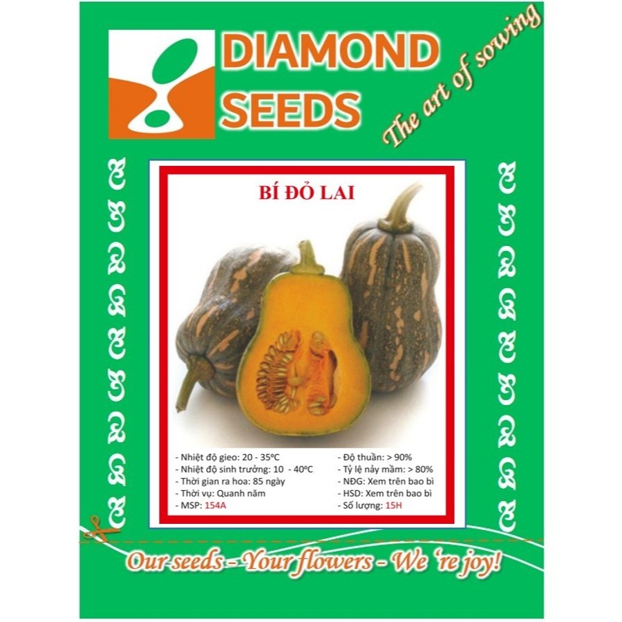 GÓI 15 HẠT GIỐNG BÍ ĐỎ HỒ LÔ - HÀNG CÔNG TY