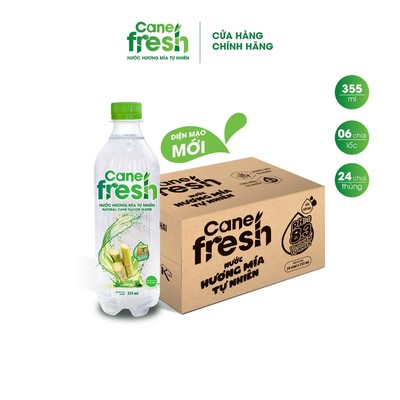 Thùng 24 Chai Nước hương mía tự nhiên Cane Fresh 355ml/Chai