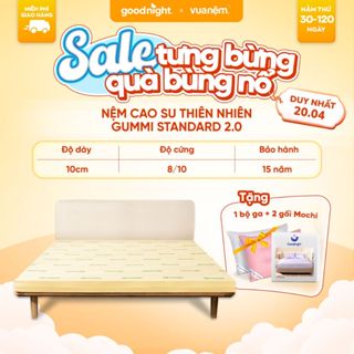 Nệm Cao Su Thiên Nhiên 100% Gummi Standard 2.0 10cm Vua Nệm, Mùi Hương Vani