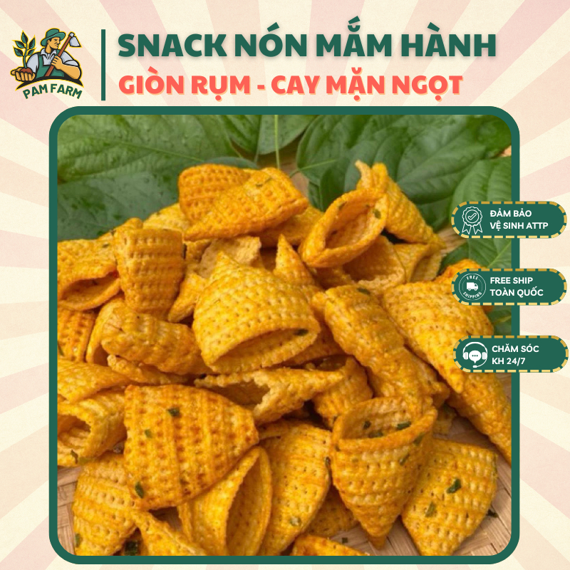 Bánh Snack Chóp Nón, Bánh Tam Giác - Bánh Snack - Snack Nón - Ăn Vặt Tuổi Thơ PAMFARM