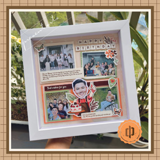 (20x20cm) Khung ảnh 3D Scrapframe lưu niệm Handmade - Khung tranh Quà tặng Tuỳ chọn mẫu (5-7 ảnh)