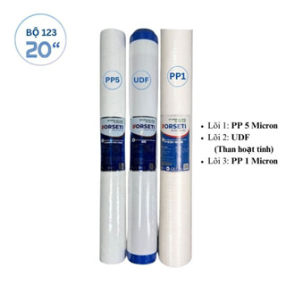 Bộ 3 LÕI lọc xử lý nước đầu nguồn 20 inch dùng cho các máy lọc nước bán công nghiệp Forseti