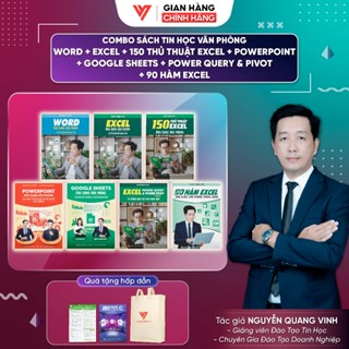 Combo 7 sách Excel - Word - Powerpoint - Google Sheet - 150 Thủ Thuật Excel - Power Query - 90 Hàm Excel ĐÀO TẠO TIN HỌC