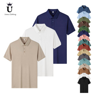 Combo 3 Áo polo nam Urano cổ trụ bẻ trơn đẹp nổi bật, Áo thun polo vải cá sấu cotton phom Slimfit