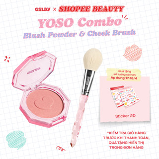 Combo GSLAY YOSO Phấn Má Hồng mịn lì, lên chuẩn màu (5g) và Cọ Má Hồng lông cọ mềm mượt, tán phấn đều màu
