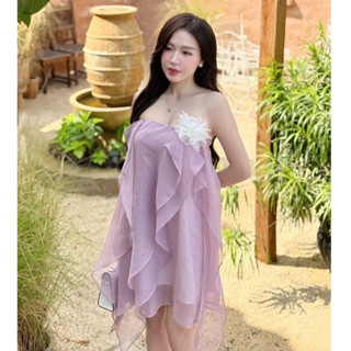  BYBYPIL  FREESZ  Đầm babydoll 2 dây linen tiểu thư công chúa đi tiệc đi chơi sang chảnh VIOLET 