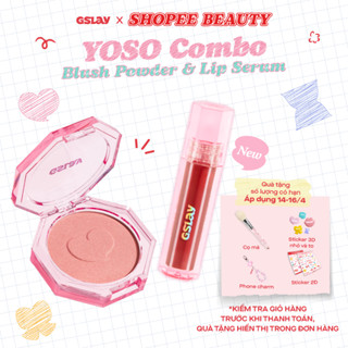 Combo GSLAY YOSO Son dưỡng bóng có màu thuần chay & Phấn má hồng mịn lì lên chuẩn màu
