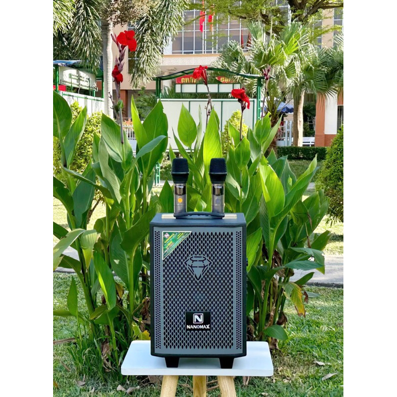 (hỏa tốc) Loa Kéo Nanomax 2 Tấc S-100 bass 20cm. Tặng 2 Mic không dây