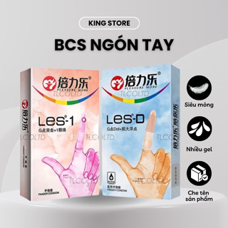 Bao cao su ngón tay Pleasure More, bao ngón tay cao su siêu mỏng, bcs ngón tay có gai dành cho nữ
