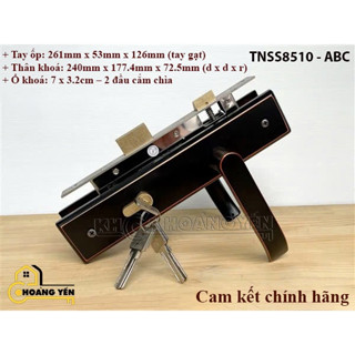 Khoá tay gạt Huy hoàng, khoá tay nắm cửa chính, thông phòng TNSS5810-XABC/ TNSS8510-ABC, khoá cửa gỗ Huy Hoàng con voi