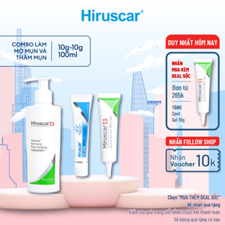 Combo Gel làm mờ sẹo mụn, thâm mụn Hiruscar Post Acne 10g, Gel chấm mụn 10g và Sữa rửa mặt 100g