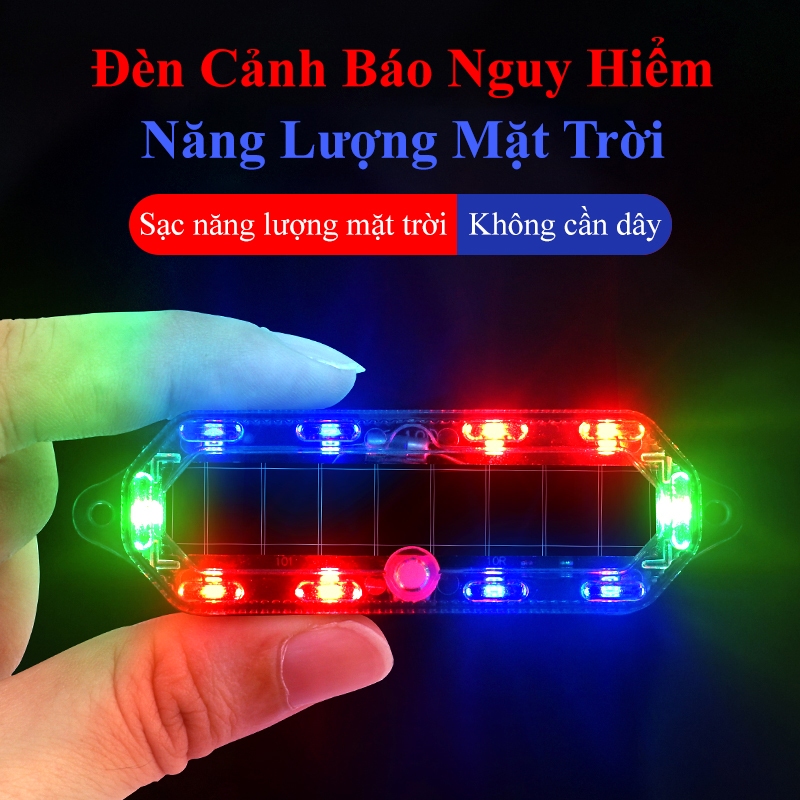 Đèn led cảnh báo năng lượng mặt trời YIPAUTO Đèn cảnh báo nhấp nháy đèn báo hiệu đỗ xe an toàn cho ô tô xe máy