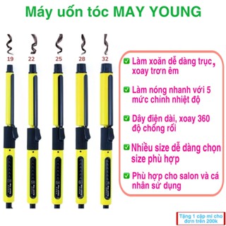 Máy uốn tóc MAY YOUNG M606 màu vàng điều chỉnh nhiều mức độ, nóng siêu tốc giúp tóc xoăn lọn chuẩn salon