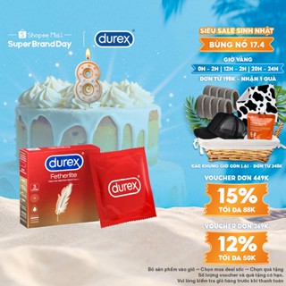 Bao cao su Durex Fetherlite siêu mỏng, size 52.5mm, 3 bao/hộp
