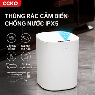 Thùng rác thông minh CCKO CK9927, thùng rác cảm ứng có thể sạc lại để phòng ngủ, phòng làm việc dung tích 14L