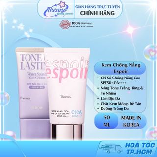  Kem Chống Nắng Nâng Tone Espoir Water Splash Cica Tone Up Sun Cream SPF50+ PA++++ 60ml Hàn Quốc 