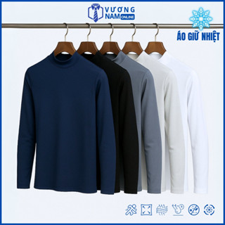 Áo giữ nhiệt nam chống nắng cổ cao 3 phân chống nắng form ôm co giãn tốt chất thun lạnh VNO124