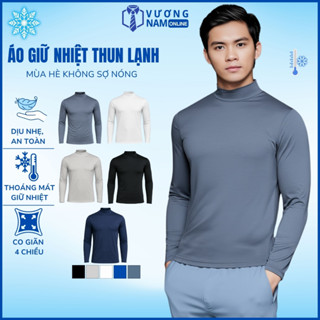 Áo giữ nhiệt nam chống nắng cổ cao 3 phân chất thun lạnh co giãn tốt form ôm chống nắng VNO124