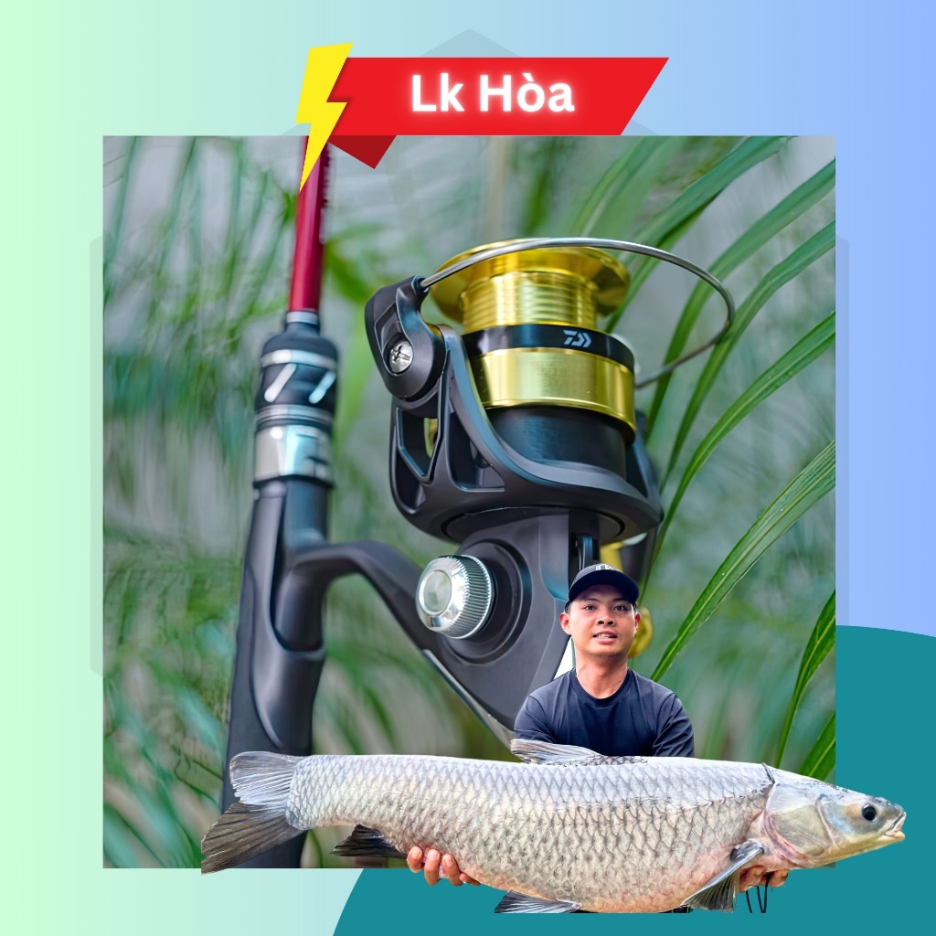 [LK HÒA] (TẶNG DÙ LK X8) BỘ 2 SẢN PHẨM CẦN CÂU CHEAP LK VÀ MÁY DAIWA RS, BỘ CẦN MÁY CHUYÊN CÂU LURE