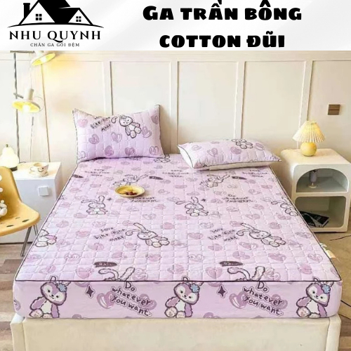 Ga Chun Trần Bông Sơ Đũi Ga Trải Giường Bo Chun Drap Giường Nhiều Kích Thước m6 m8 2m2 mẫu đa dạng