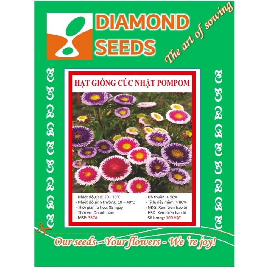 Hạt Giống Hoa Cúc Nhật PomPom Mix - HÀNG CÔNG TY
