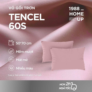 Vỏ Gối Nằm Trơn 100% Tencel 60S (Nhiều Màu) 50x70 Cm - 1988 Home Up, Áo Gối Bao Gối Bọc Lụa Mềm Mát Tuyệt Đối