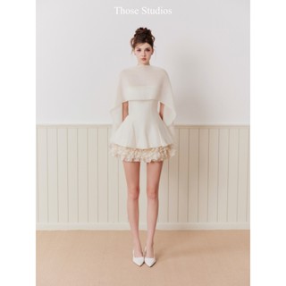  THOSE STUDIOS Đầm xoè xếp tầng kèm áo choàng ngoài sang trọng dịu dàng Natali Dress 