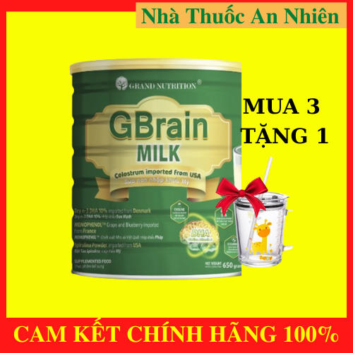 [MUA 3 TẶNG 1] Sữa tảo trí não GBrain Milk giúp phát triển toàn diện não bộ toàn diện cho trẻ - Hộp 