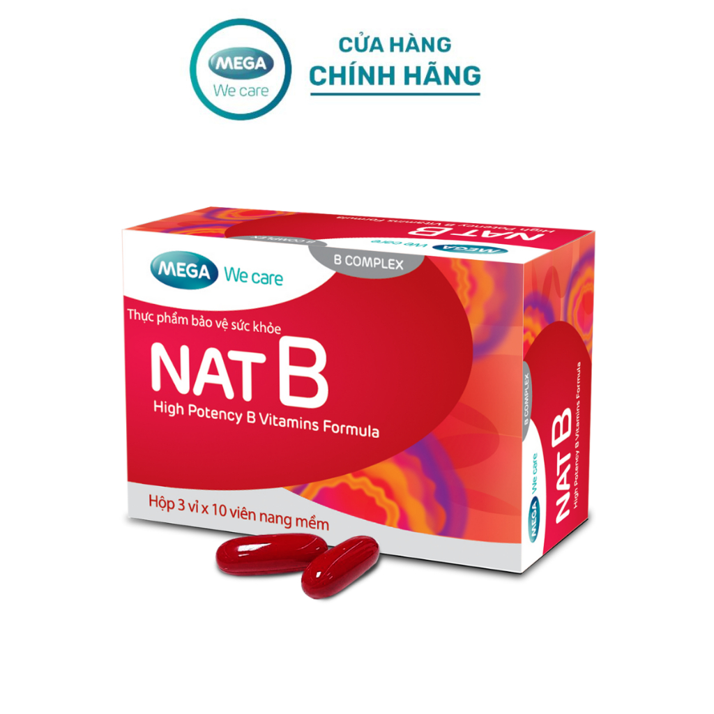 [LIVE] Viên uống bổ sung Vitamin B Mega We Care Nat B giúp giảm căng thẳng, mệt mỏi (Hộp 30 viên) – 