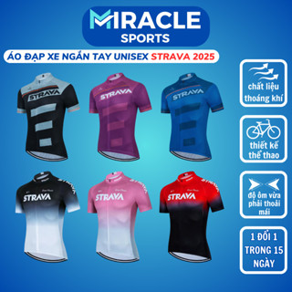  Áo đạp xe nam nữ STRAVA 2025 tay ngắn có túi MIRACLE SPORTS Áo đấu đua xe đạp thể thao vải thoáng khí khô nhanh 