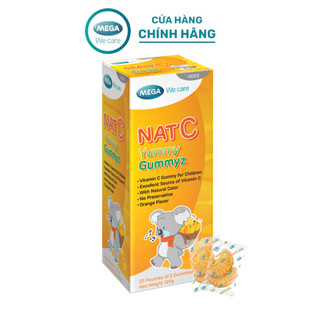   LIVE  Thực phẩm bảo vệ sức khỏe NAT C Yummy Gummyz  hương cam  bổ sung Vitamin C hằng ngày  Hộp 25 túi 2 viên  
