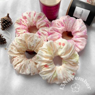 [SIÊU TO] Scrunchies Cột Tóc Vải Xô Muslin Hoa Nhí Nơ Vintage Size Lớn Xinh Xắn Dễ Thương Phồng To Hot Trend